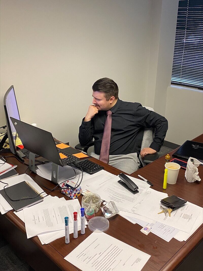 Lawyer at desk working